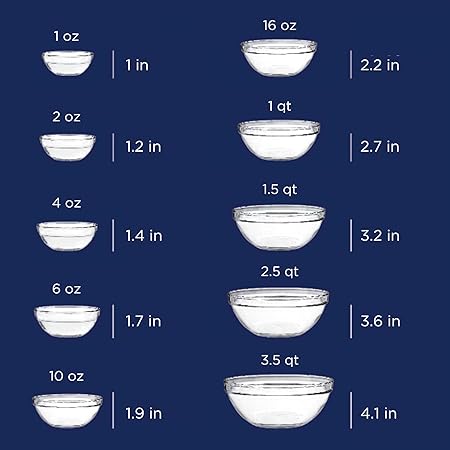 Anchor Hocking 10 Piece Mixing Bowl Set, Nesting Serving Bowls & Mixing Bowls