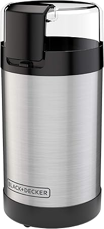BLACK+DECKER One Touch Coffee Grinder, 2/3 Cup Coffee Bean Capacity