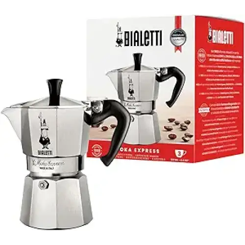 Bialetti - Moka Express: Iconic Stovetop Espresso Maker 3 Cup - Espresso Machines