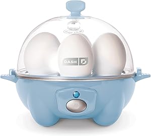 DASH Rapid Egg Cooker: 6 Egg Capacity Electric Egg Cooker for Hard Boiled Eggs Dream Blue
