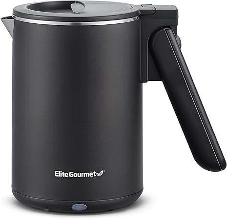 Elite Gourmet EKT719 Dual Volt 120-230V, Travel Double Wall Insulated Cool-Touch, 0.6L Electric Kettle