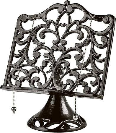 Jogreful Vintage Cookbook Stand Cast Iron, Adjustable Decorative Metal Cookbook Recipe Holder