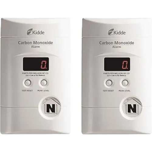 Kidde KN-COPP-3 Carbon Monoxide Detector Plug In Wall with 9-Volt Battery Backup Digital LED Display 2 Pack