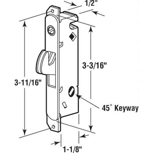Prime-line Stainless Steel Mortise Lock for Patio Sliding Doors