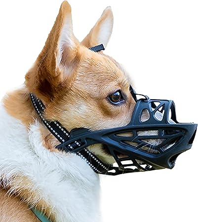 Vaks Dog Muzzle: Soft Basket Muzzle for Medium, and Large Dogs, Adjustable Humane Cage Mouth Cover, X-Large