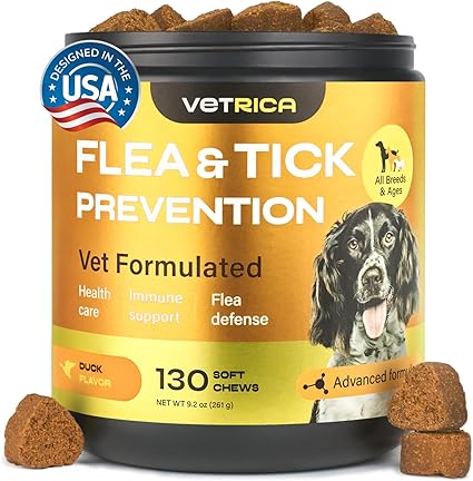 Vetrica Natural Dog Flea & Tick Prevention Chews