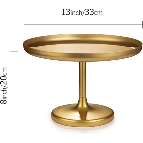 WOPARTY 12 inch Gold Cake Stand Round Cupcake Stands Metal Dessert Display Stands - Decorative Accessories