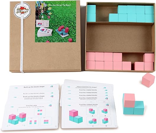 Yo!Wow- Educational Wooden Building Blocks, Spatial Thinking Training Game