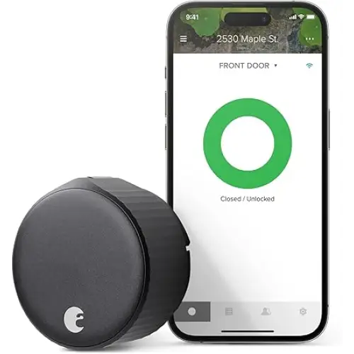 August Home AUG-SL05-M01-G01 August Wi-Fi (4th Generation) Smart Lock Matte Black - Security