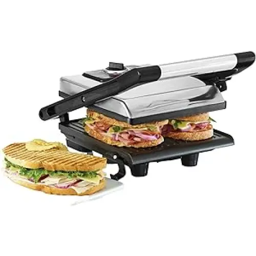 BELLA Panini Press Sandwich Maker and Electric Indoor Grill with Double Nonstick Plates