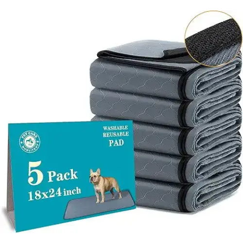 Bunlitent Washable Pee Pads for Dogs 5 Pack 18x24 Reusable Puppy Pads