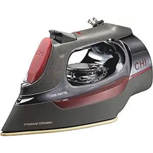 CHI Steam Iron for Clothes with 8’ Retractable Cord Titanium Infused Ceramic Soleplate - Irons and Steamers