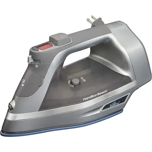 Hamilton Beach Steam Iron & Vertical Steamer for Clothes with Scratch-Resistant Durathon Soleplate Digital Temperature