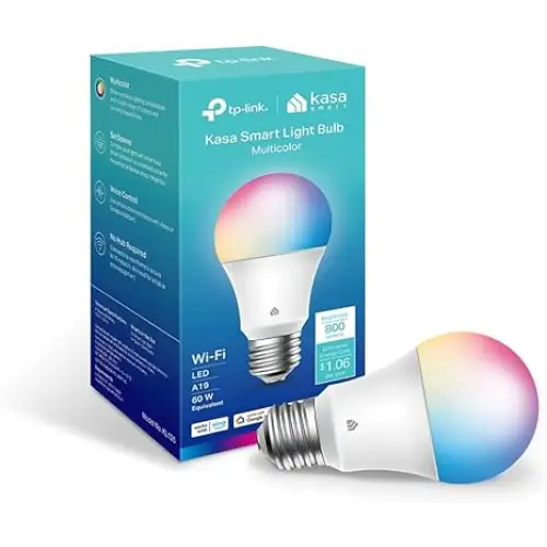 TP-LINK Kasa-Smart Bulb Full Color Changing Dimmable Smart WiFi Light Bulb Compatible with Alexa and Google Home