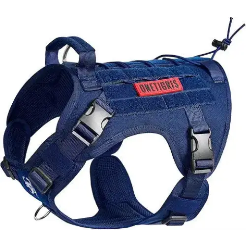 OneTigris Tactical Dog Harness Vest,No-Pull Service Dog Vest with Hook & Loop Panels