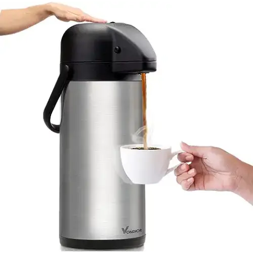 Vondior Coffee Carafe With Pump 85 oz Insulated Stainless Steel