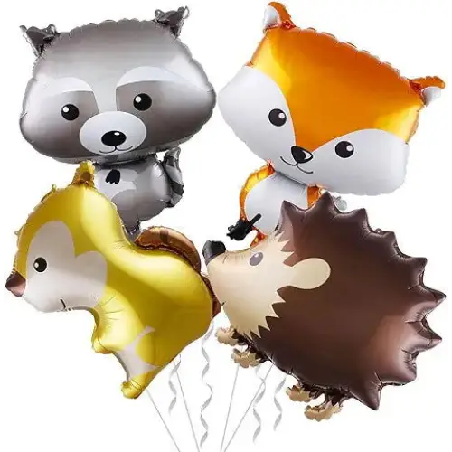 Cute Foil Animals Jungle Safari Balloons 4 Pieces Big 25-inch