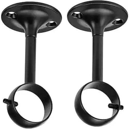 Amazon Basics Curtain Rod Ceiling-Mount Bracket, Set of 2, Black