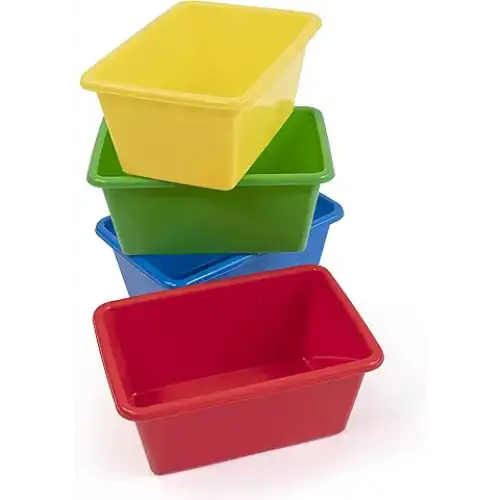 Humble Crew Small Plastic Storage Bins For Kids Set of 4 Primary Colors - Misc Seasonal Decor