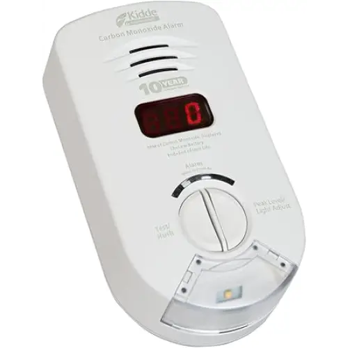 Kidde KN-COP-DP-10YH Carbon Monoxide Detector, Plug In Wall with 10-Year Battery Backup, Safety Light for Hearing Impaired or Deaf People