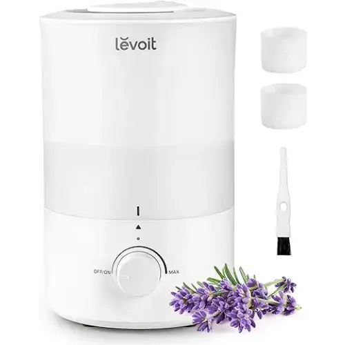 LEVOIT Humidifiers for Bedroom Quiet (3L Water Tank) Cool Mist Top Fill Essential Oil Diffuser with 25Watt for Home