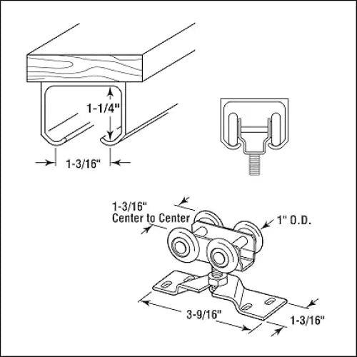 Prime Line Pocket Door Roller Assembly 1 Inch