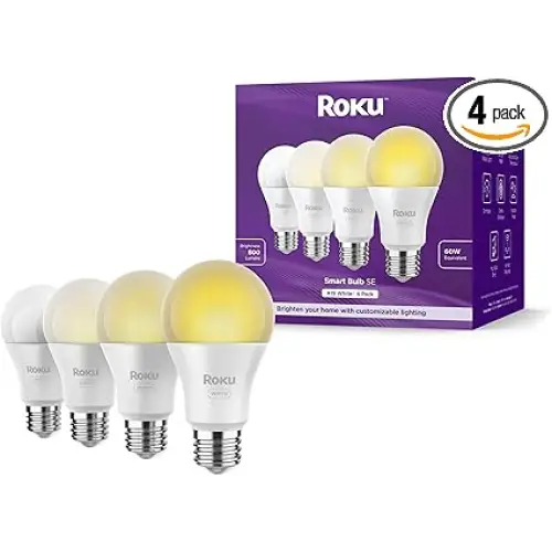 Roku Smart Light Bulbs Dimmable A19 4-pack