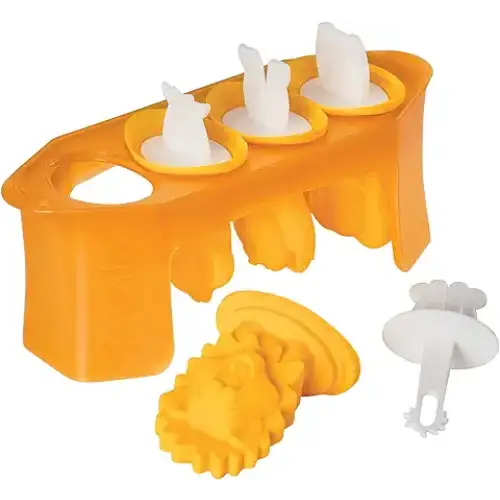 Tovolo Zoo Crew Pop Molds (Set of 4) - Reusable Mess-Free Silicone Popsicle Molds with Sticks and Drip-Guards for Easy