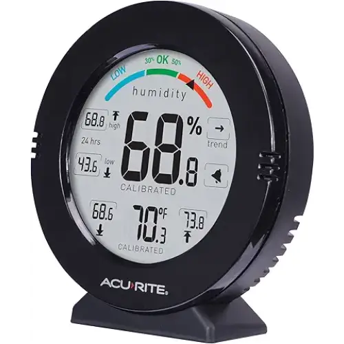 AcuRite 01080M Pro Accuracy Temperature and Humidity Gauge with Alarms Black - Weather Stations