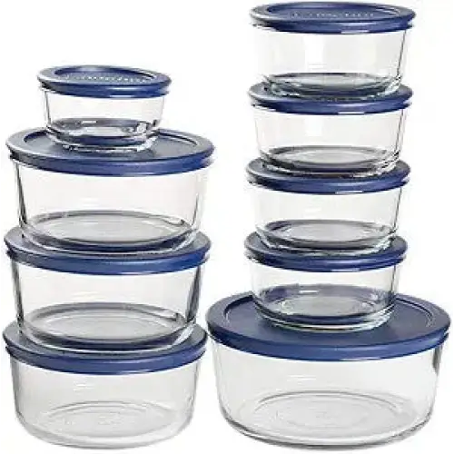 Navy Glass Storage Set - 10 Pieces