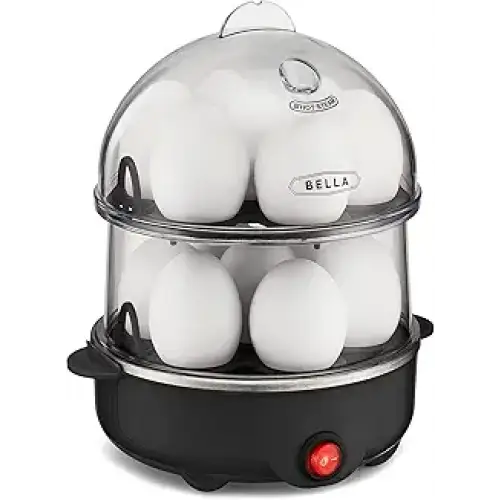 bella Rapid Electric Egg Cooker and Omelet Maker with Auto Shut Off for Easy to Peel Poached Eggs Scrambled Eggs Soft