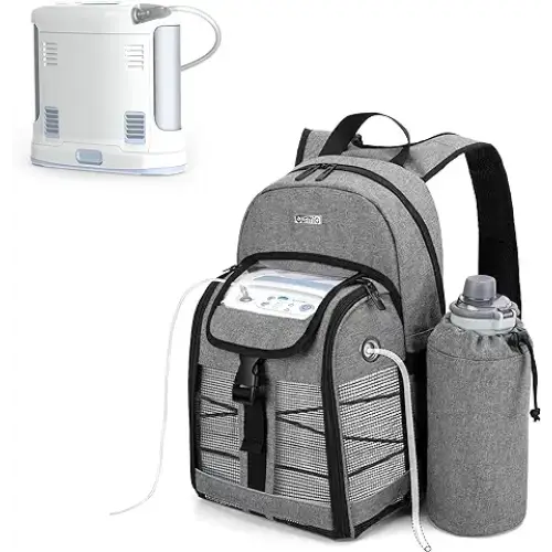 CURMIO Portable Oxygen Concentrator Backpack POC Carrying Bag Compatible for Inogen OxyGo and Caire Units Bag Only Gray