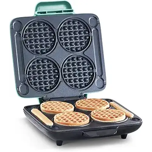 DASH Multi Mini Waffle Maker: Four Mini Waffles Perfect for Families and Individuals 4 Inch Dual Non-stick Surfaces