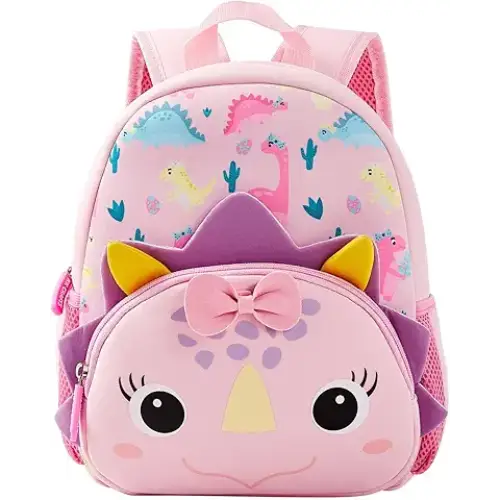 KK CRAFTS Preschool Backpack Toddler Neoprene Animal Schoolbag Lunch backpack for Kids Boys Girls(Dinosuar Girl)