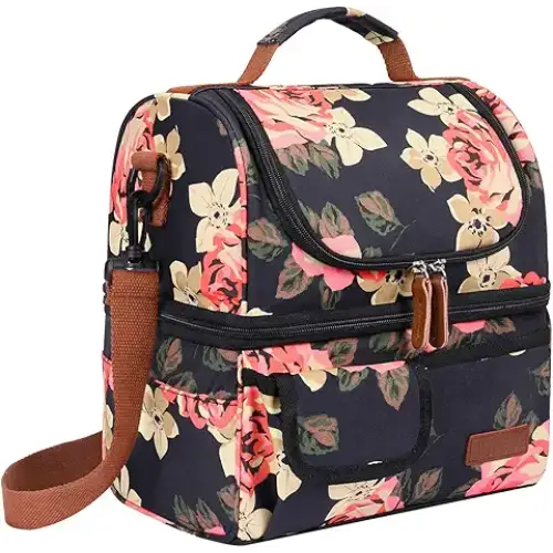 Lokass Lunch Bag Women Double Deck Insulated Lunch Box - Lunchboxes & Insulated Food