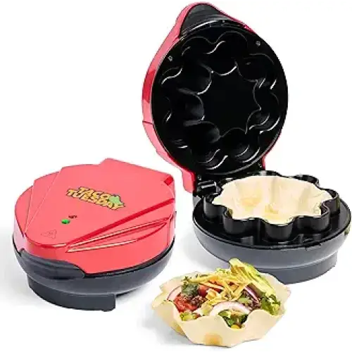 Nostalgia Taco Tuesday Tortilla Bowl Maker For Baked Taco Bowls Tostadas Salads Dips Appetizers and Desserts 8 to 10