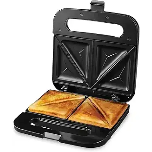 OVENTE Electric Sandwich Maker with Non-Stick Plates Indicator Lights Cool Touch Handle Easy to Clean and Store Perfect