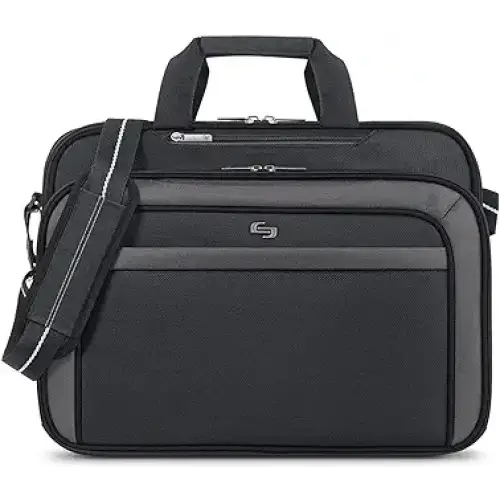 Solo New York Empire 17.3-Inch Laptop Briefcase TSA Friendly Black/Grey - Briefcases